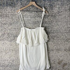 Stone Cold Fox Dress Womens 2 Lace Ruffle Mini Boho Summer Adjustable Straps